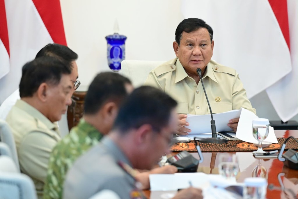 Rapat Presiden Prabowo membahas penanganan karhutla di Kalimantan Tengah dan Sumatra Selatan.